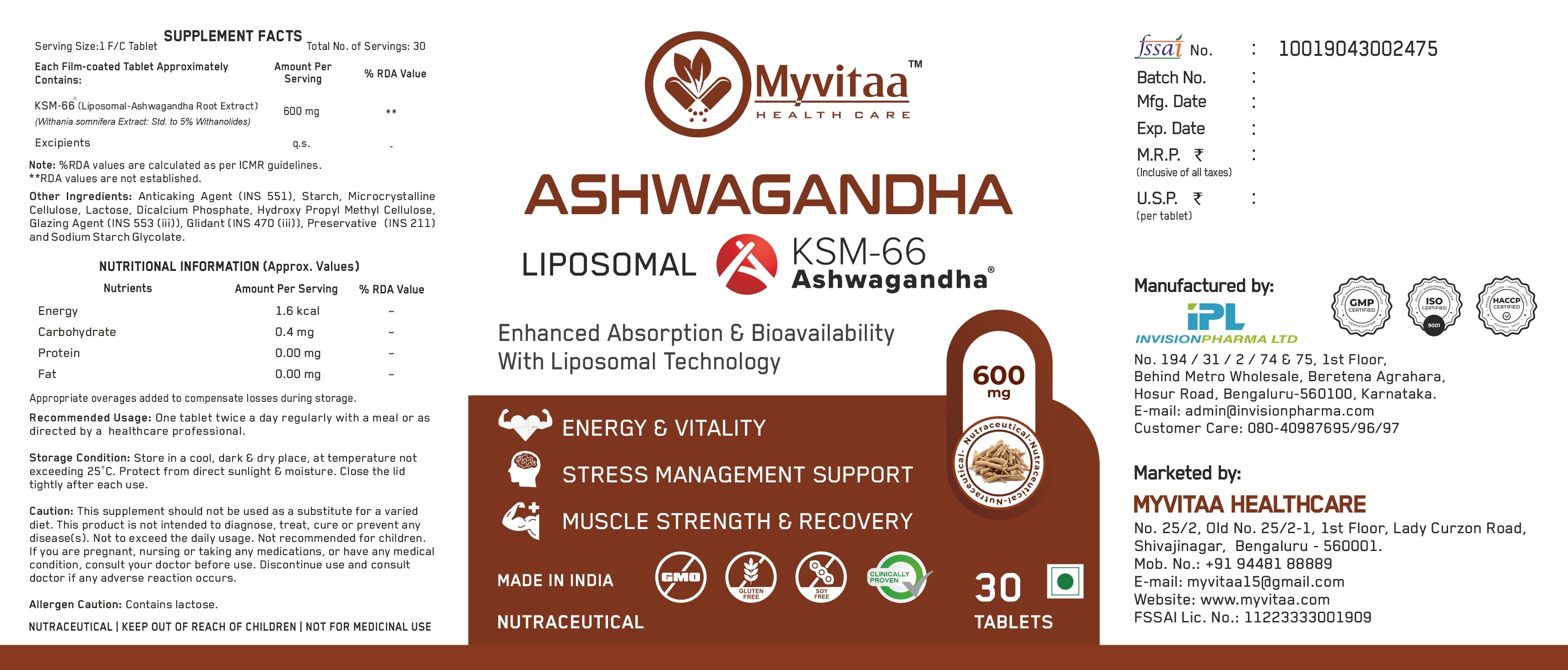 Ashwagandha Tablets 30s