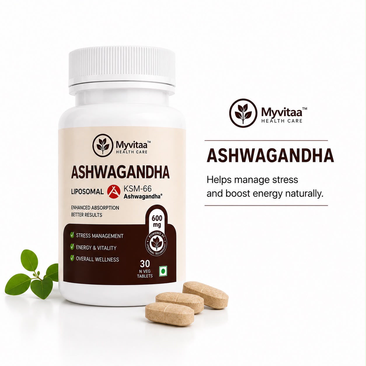 KSM Ashwagandha Tablets 30s  Stress & Wellness Support